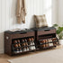 Artiss 2x Shoe Bench Set Flip Drawer Walnut-Furniture > Living Room > Shoe Storage-PEROZ Accessories