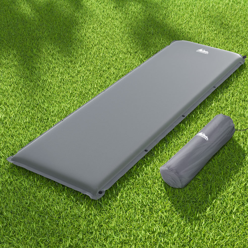 Weisshorn Self Inflating Mattress Camping Sleeping Mat Air Bed Pad Single Grey-Mattresses-PEROZ Accessories