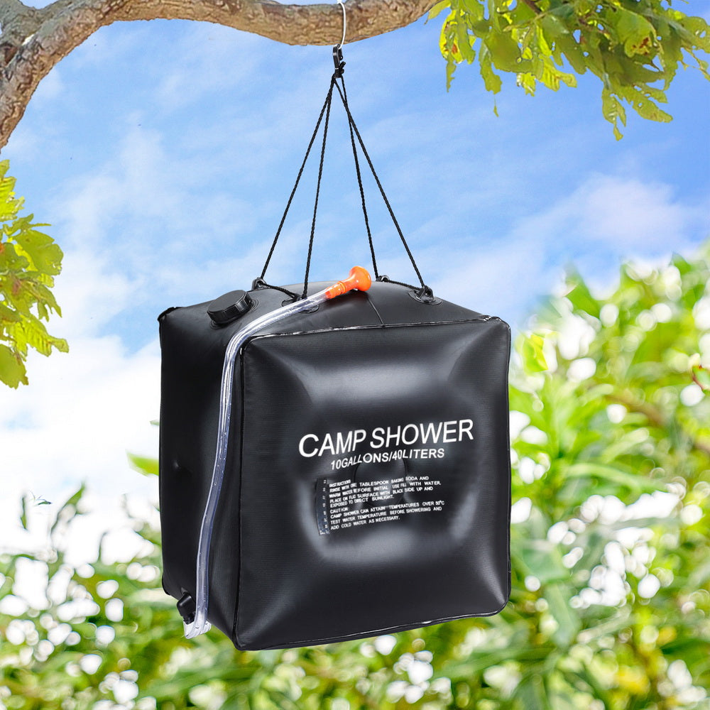 Weisshorn Camping Shower Bag 40L Black-Outdoor Recreation &gt; Camping &gt; Portable Toilets &amp; Showers-PEROZ Accessories