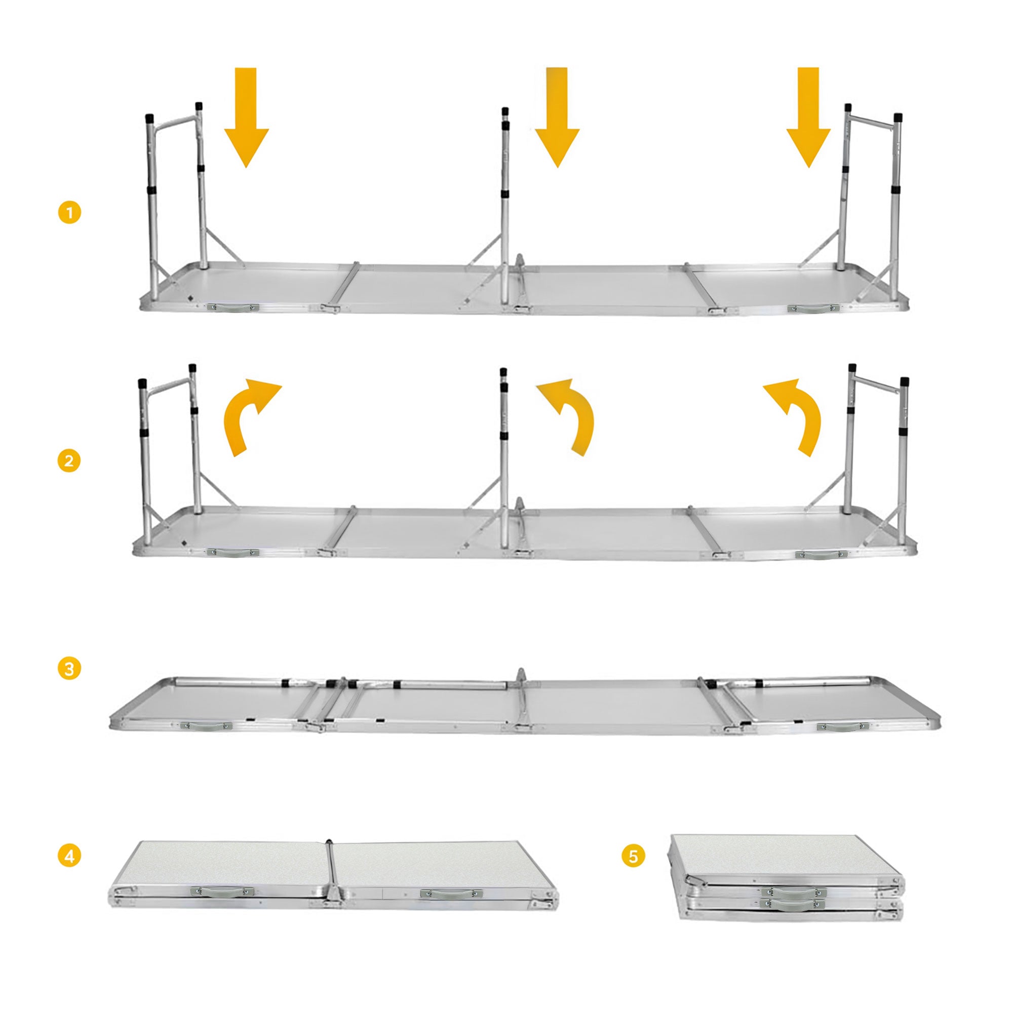 Weisshorn Folding Camping Table 240CM Portable Outdoor Picnic BBQ Aluminium Desk