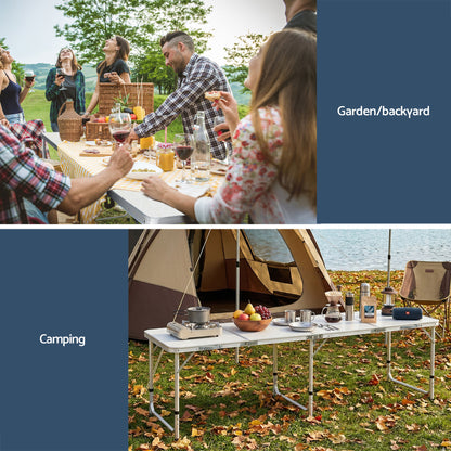 Weisshorn Folding Camping Table 240CM Portable Outdoor Picnic BBQ Aluminium Desk