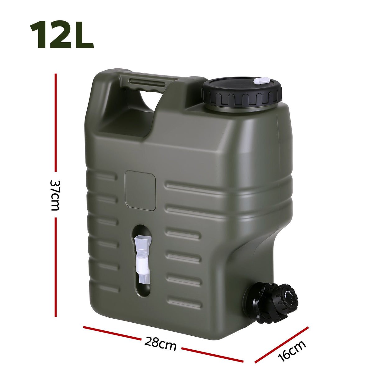 Weisshorn12L Water Container Jerry Can Bucket Camping Outdoor Storage Tank-Outdoor Recreation > Camping > Portable Toilets &amp; Showers-PEROZ Accessories