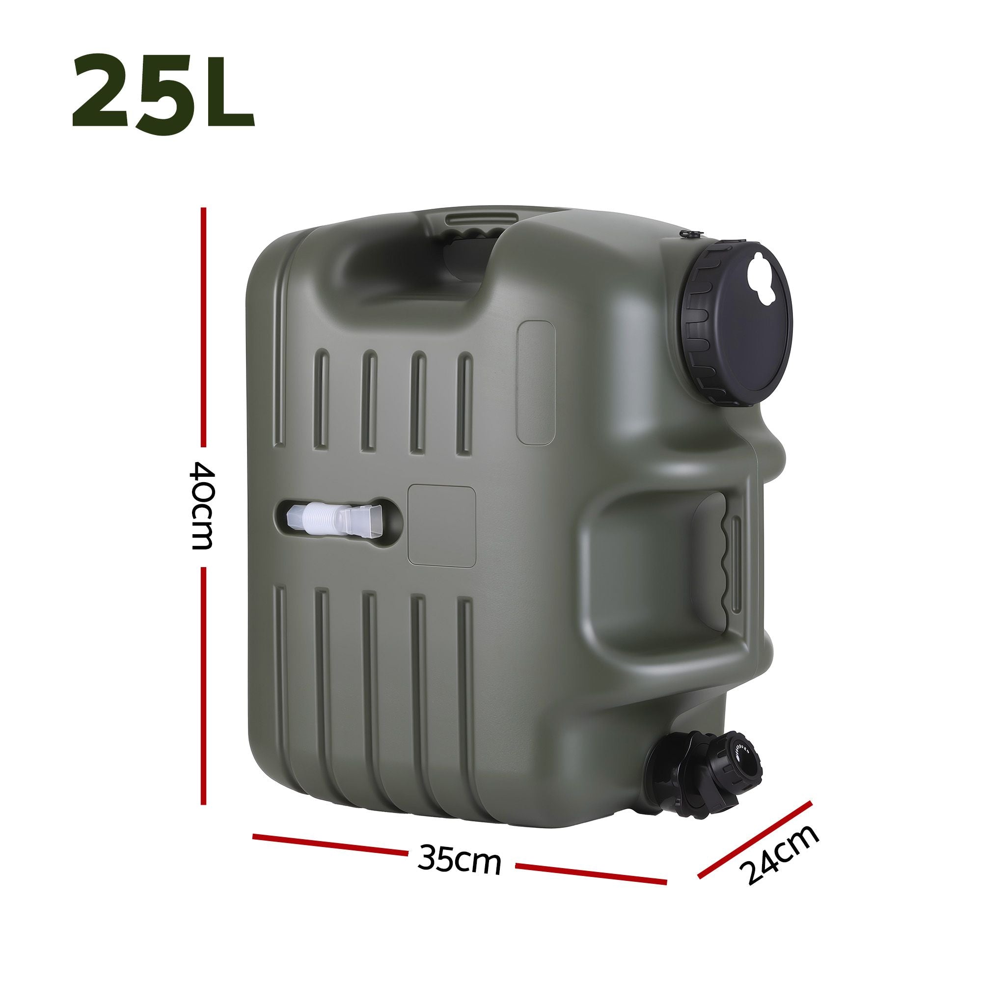 Weisshorn 25L Water Container Jerry Can Bucket Camping Outdoor Storage Tank-Outdoor Recreation > Camping > Portable Toilets &amp; Showers-PEROZ Accessories