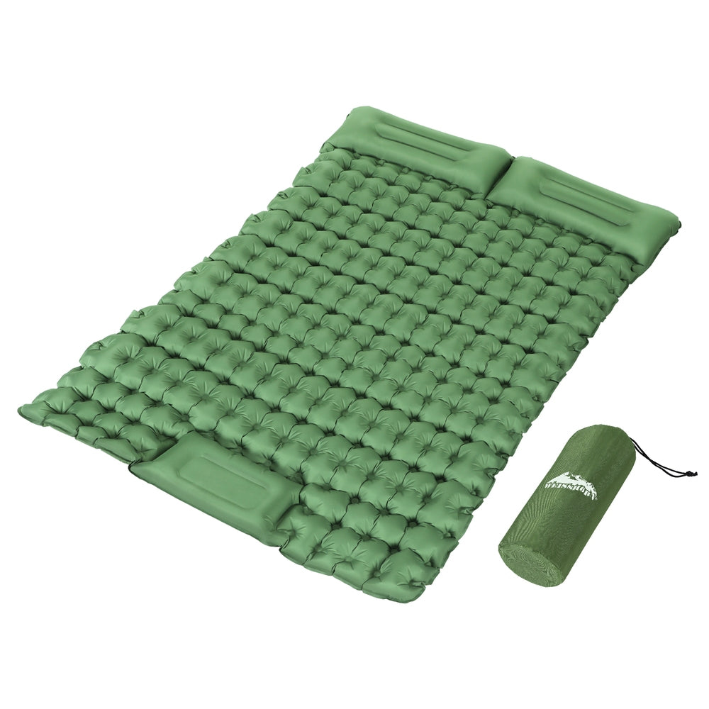 Weisshorn Self Inflating Mattress Camping Sleeping Mat Air Bed Pad Double Pillow-Outdoor Recreation &gt; Camping &gt; Inflatable Mattresses-PEROZ Accessories