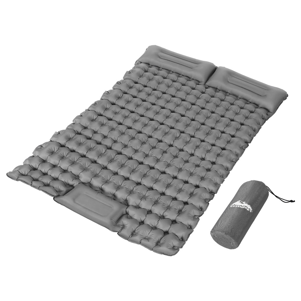 Weisshorn Self Inflating Mattress Camping Sleeping Mat Air Bed Double Pillow Bag-Outdoor Recreation &gt; Camping &gt; Inflatable Mattresses-PEROZ Accessories