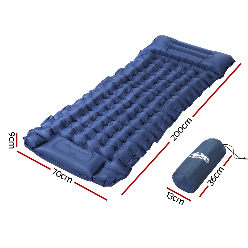 Weisshorn Self Inflating Mattress Camping Sleeping Mat Air Bed Single Pillow Bag-Outdoor Recreation &gt; Camping &gt; Inflatable Mattresses-PEROZ Accessories