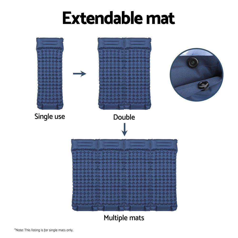 Weisshorn Self Inflating Mattress Camping Sleeping Mat Air Bed Single Pillow Bag-Outdoor Recreation &gt; Camping &gt; Inflatable Mattresses-PEROZ Accessories
