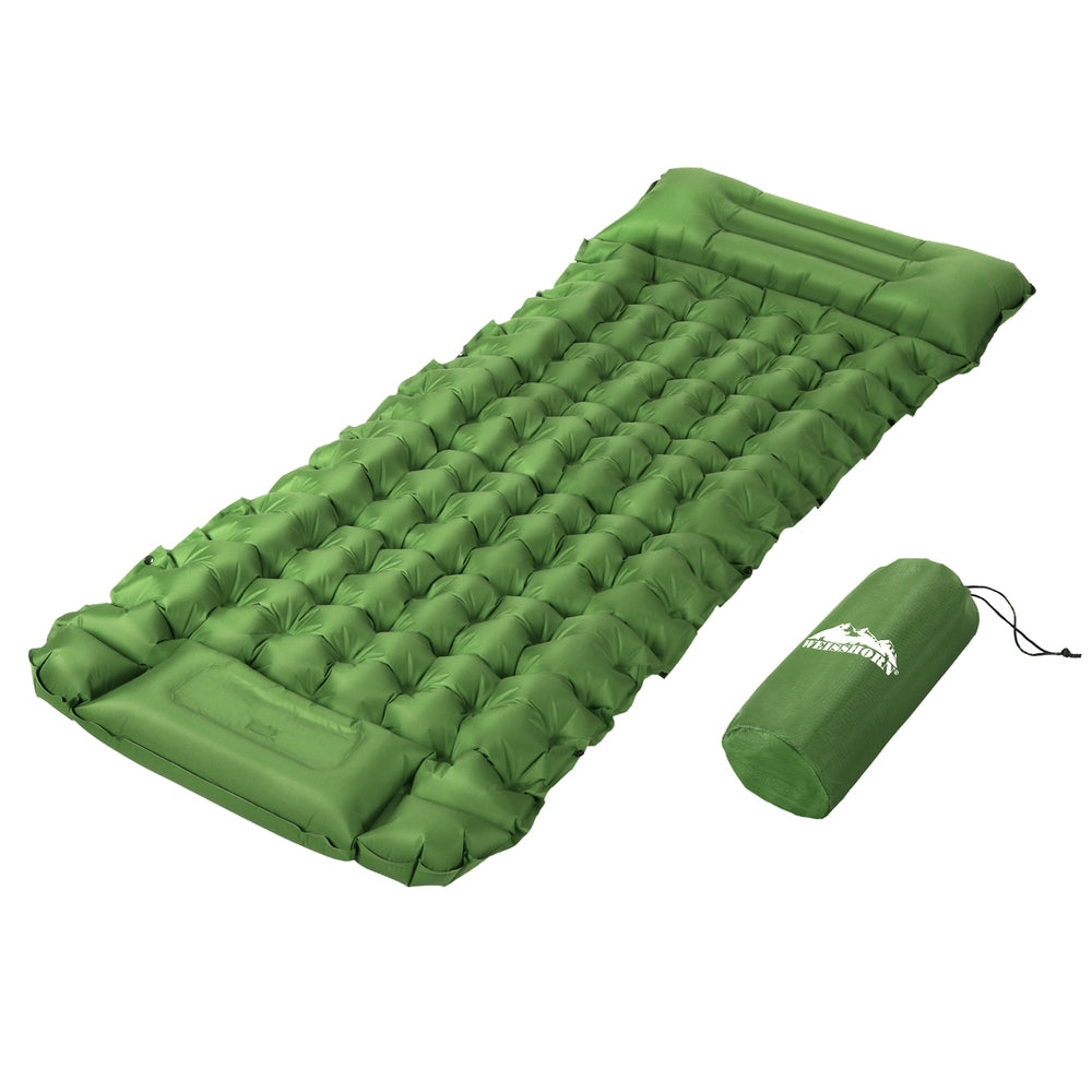 Weisshorn Self Inflating Mattress Camping Sleeping Mat Air Bed Pad Single Pillow-Outdoor Recreation &gt; Camping &gt; Inflatable Mattresses-PEROZ Accessories
