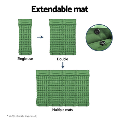 Weisshorn Self Inflating Mattress Camping Sleeping Mat Air Bed Pad Single Pillow-Outdoor Recreation &gt; Camping &gt; Inflatable Mattresses-PEROZ Accessories