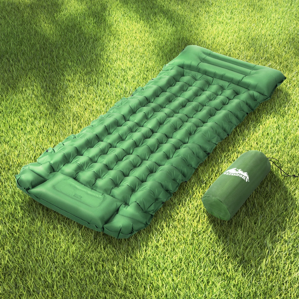 Weisshorn Self Inflating Mattress Camping Sleeping Mat Air Bed Pad Single Pillow-Outdoor Recreation &gt; Camping &gt; Inflatable Mattresses-PEROZ Accessories