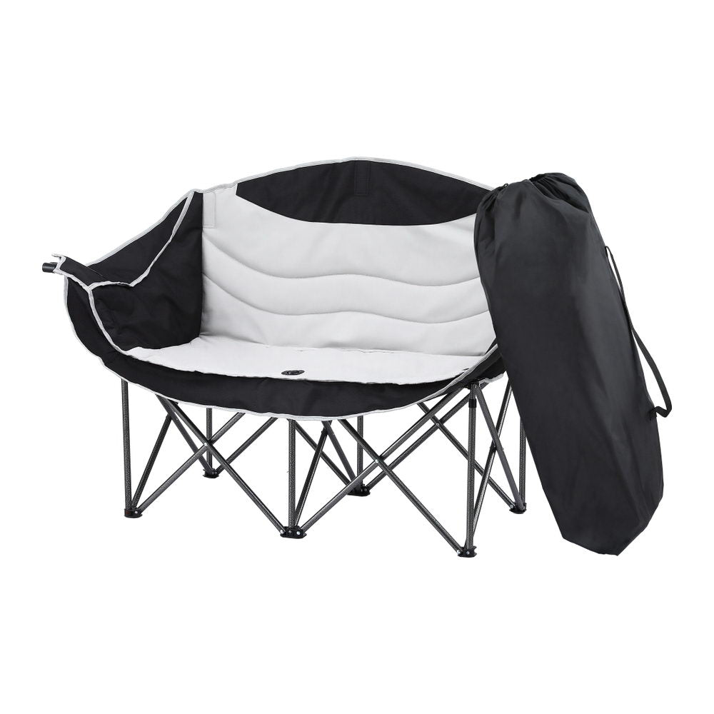 Weisshorn Camping Chair Double Folding Moon Chair Portable Seat 240KG-Outdoor Recreation &gt; Camping &gt; Camp Furniture-PEROZ Accessories