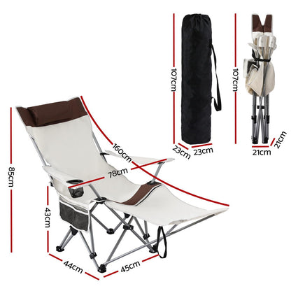 Weisshorn Camping Chair Reclining Adjustable Portable Outdoor Folding Lightweight-Outdoor Recreation &gt; Camping &gt; Camp Furniture-PEROZ Accessories