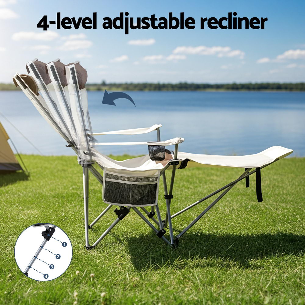 Weisshorn Camping Chair Reclining Adjustable Portable Outdoor Folding Lightweight-Outdoor Recreation &gt; Camping &gt; Camp Furniture-PEROZ Accessories