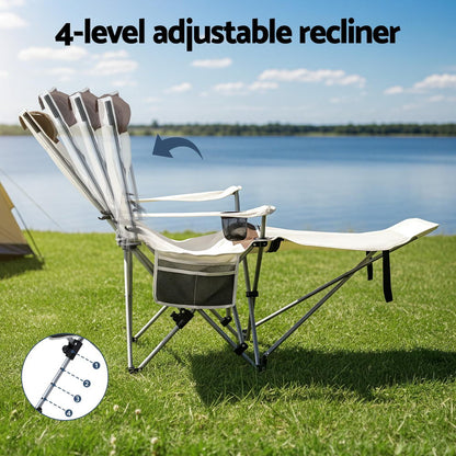 Weisshorn Camping Chair Reclining Adjustable Portable Outdoor Folding Lightweight-Outdoor Recreation &gt; Camping &gt; Camp Furniture-PEROZ Accessories