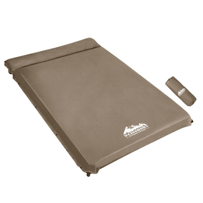 Weisshorn Self Inflating Mattress 10CM Camping Sleeping Mat Air Double Coffee-Outdoor &gt; Camping-PEROZ Accessories