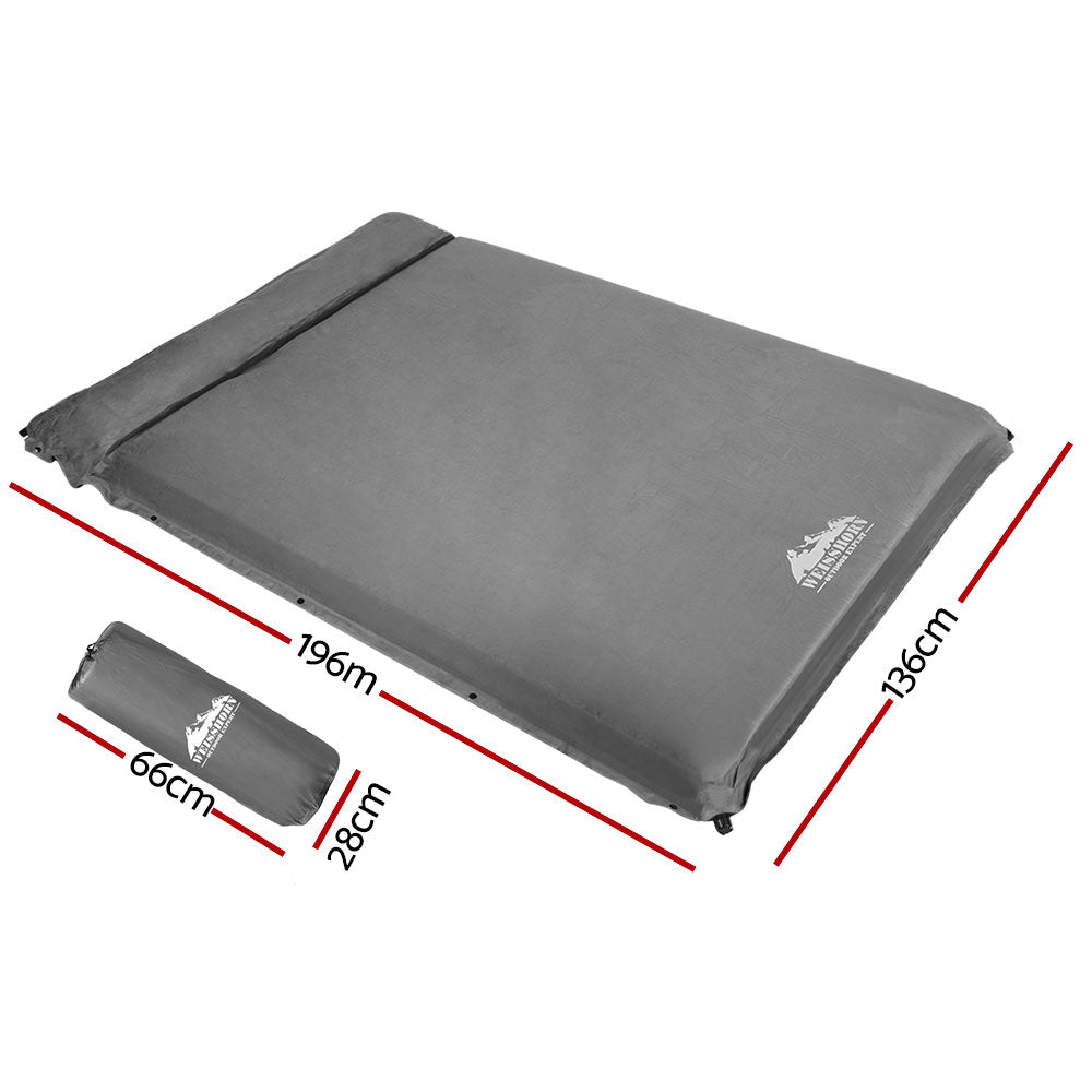 Weisshorn Self Inflating Mattress 10CM Camping Sleeping Mat Air Double Grey-Outdoor &gt; Camping-PEROZ Accessories