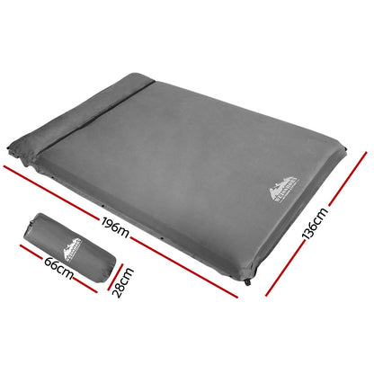 Weisshorn Self Inflating Mattress 10CM Camping Sleeping Mat Air Double Grey-Outdoor &gt; Camping-PEROZ Accessories