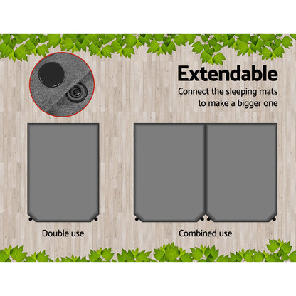 Weisshorn Self Inflating Mattress 10CM Camping Sleeping Mat Air Double Grey-Outdoor &gt; Camping-PEROZ Accessories