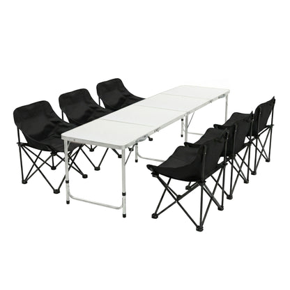 Weisshorn 7pc Camping Table Chair Set Outdoor Folding Aluminium Portable Picnic
