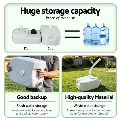 Weisshorn Camping Basin Portable Hand Wash Sink Stand 43L Capacity-Portable Camping Washes-PEROZ Accessories