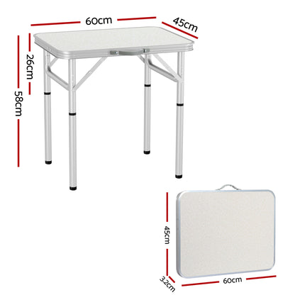 Weisshorn Folding Camping Table 60CM Adjustable Portable Outdoor Picnic Desk-Camping Tables-PEROZ Accessories