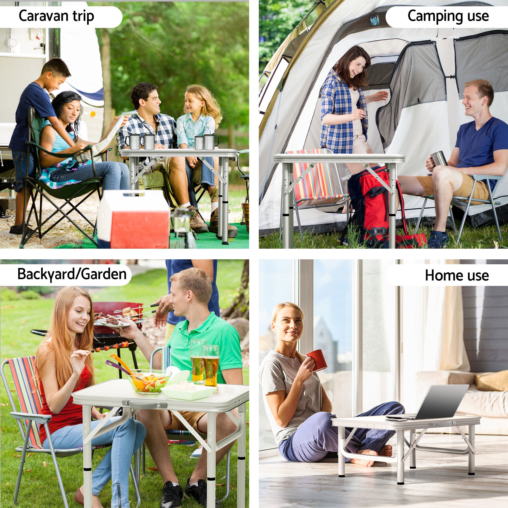 Weisshorn Folding Camping Table 60CM Adjustable Portable Outdoor Picnic Desk-Camping Tables-PEROZ Accessories