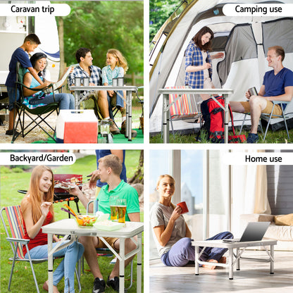 Weisshorn Folding Camping Table 60CM Adjustable Portable Outdoor Picnic Desk-Camping Tables-PEROZ Accessories
