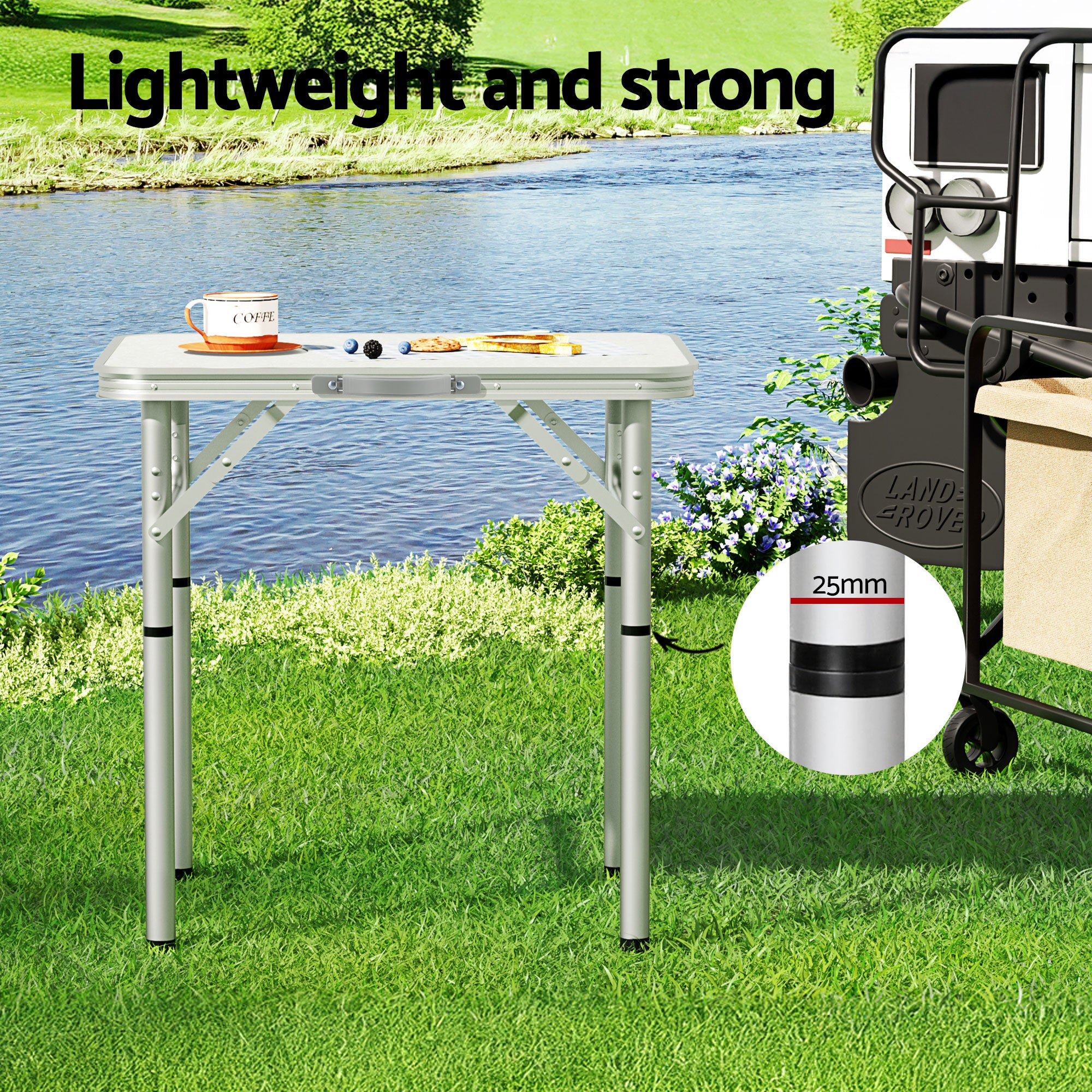 Weisshorn Folding Camping Table 60CM Adjustable Portable Outdoor Picnic Desk-Camping Tables-PEROZ Accessories