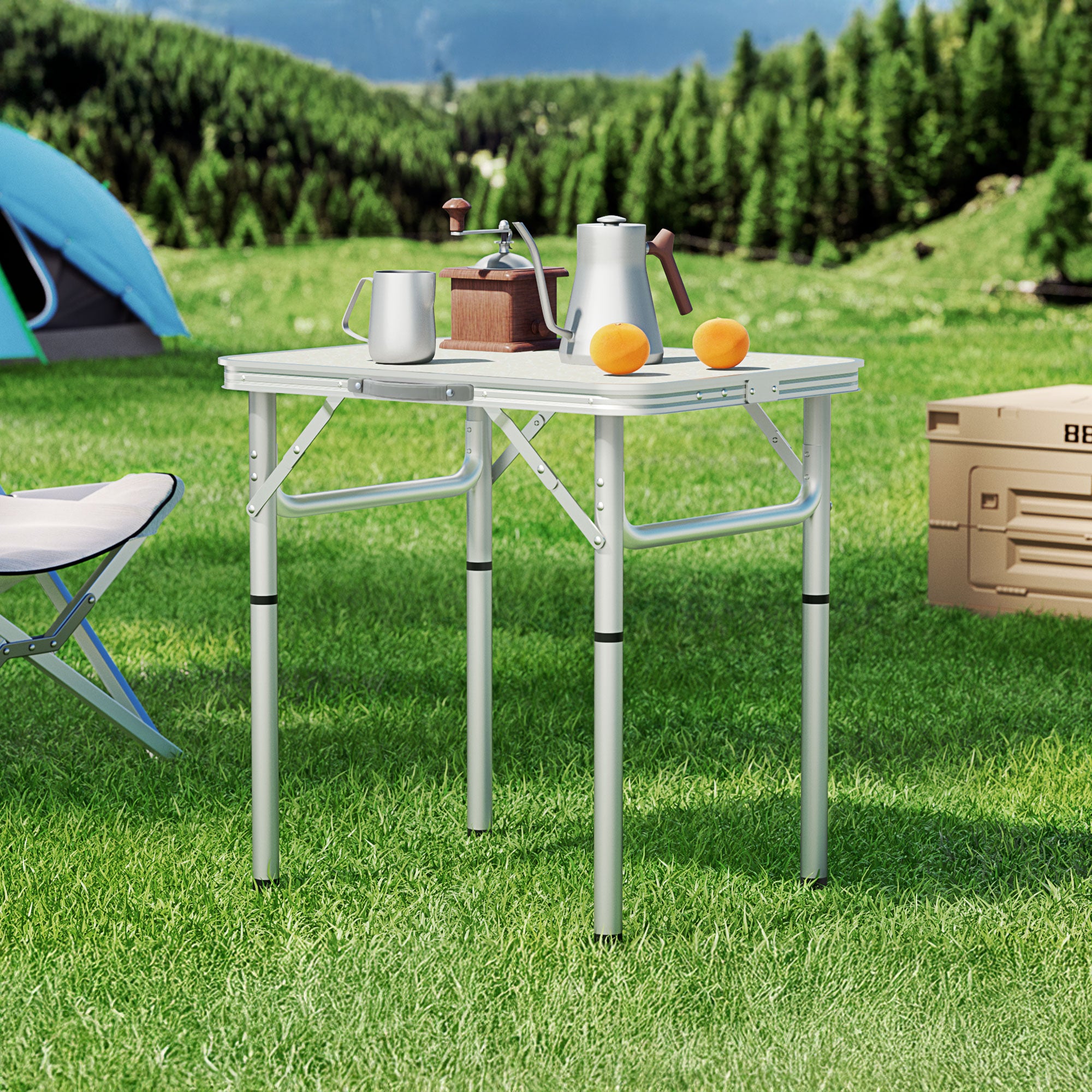 Weisshorn Folding Camping Table 60CM Adjustable Portable Outdoor Picnic Desk-Camping Tables-PEROZ Accessories