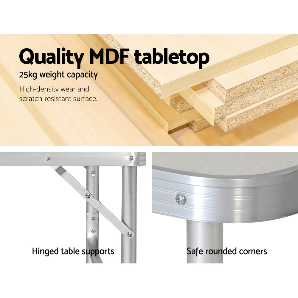 Weisshorn Folding Camping Table 90CM Adjustable Portable Outdoor Picnic Desk-Camping Tables-PEROZ Accessories