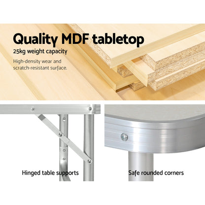 Weisshorn Folding Camping Table 90CM Adjustable Portable Outdoor Picnic Desk-Camping Tables-PEROZ Accessories