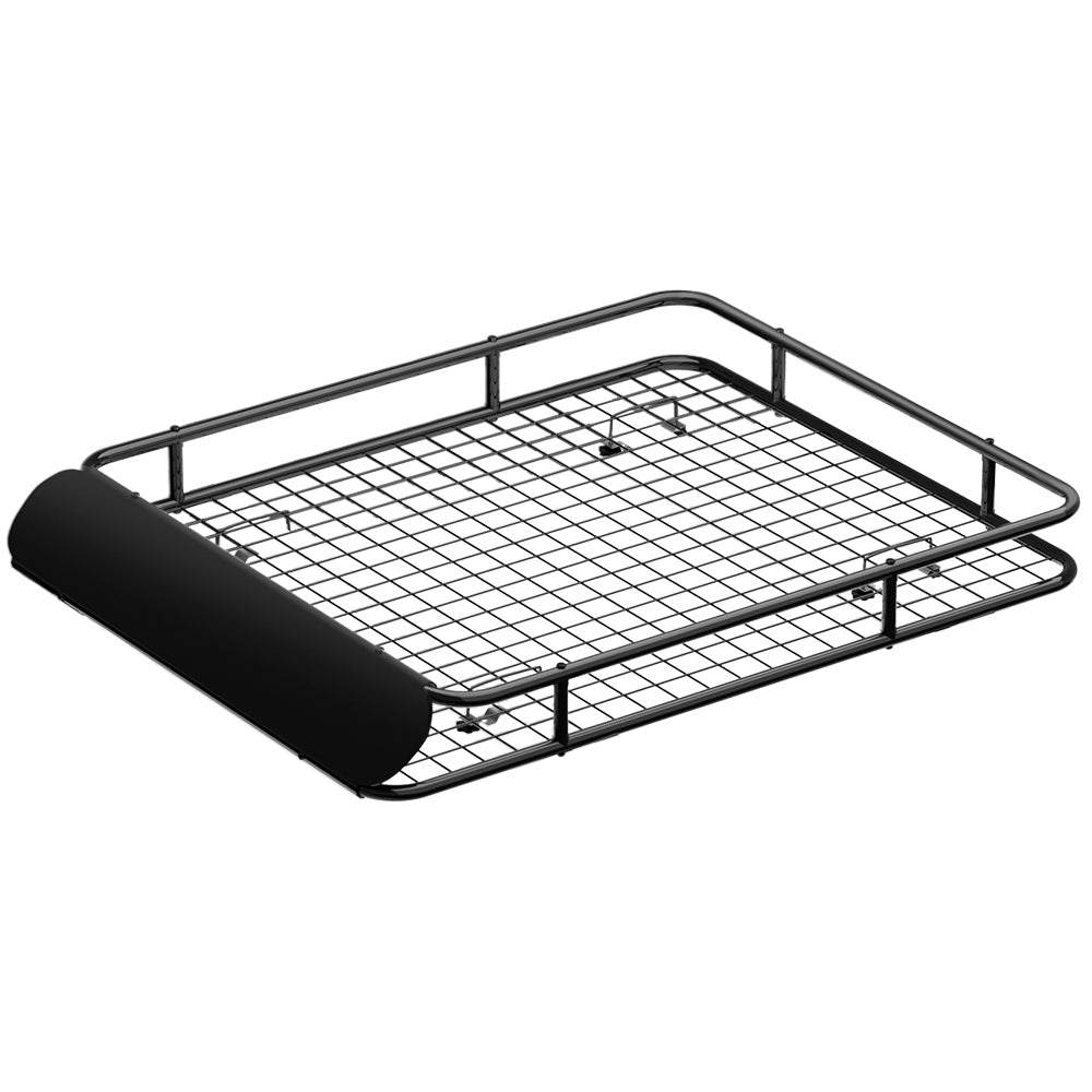 Giantz Universal Car Roof Rack Basket Luggage Vehicle Cargo Carrier 123cm Black-Auto Accessories &gt; Auto Accessories Others &gt; Cross Bar-PEROZ Accessories