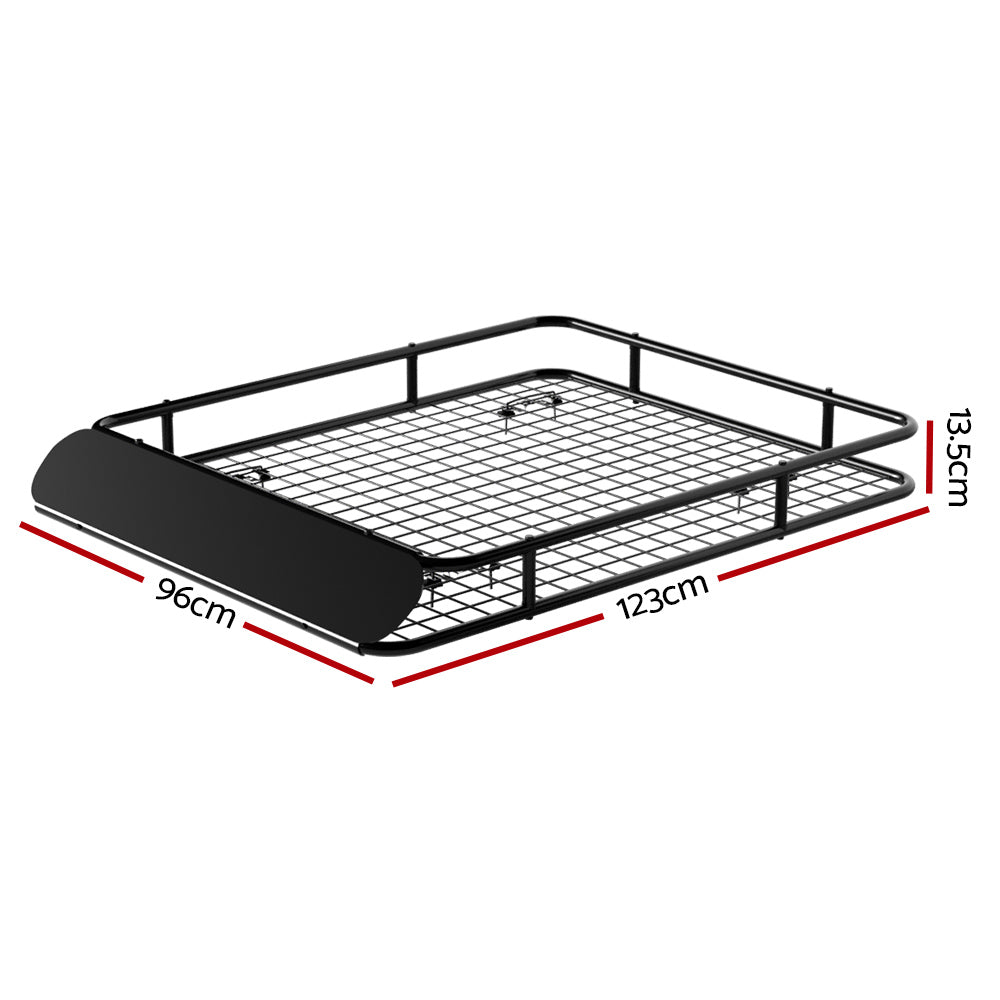 Giantz Universal Car Roof Rack Basket Luggage Vehicle Cargo Carrier 123cm Black-Auto Accessories &gt; Auto Accessories Others &gt; Cross Bar-PEROZ Accessories