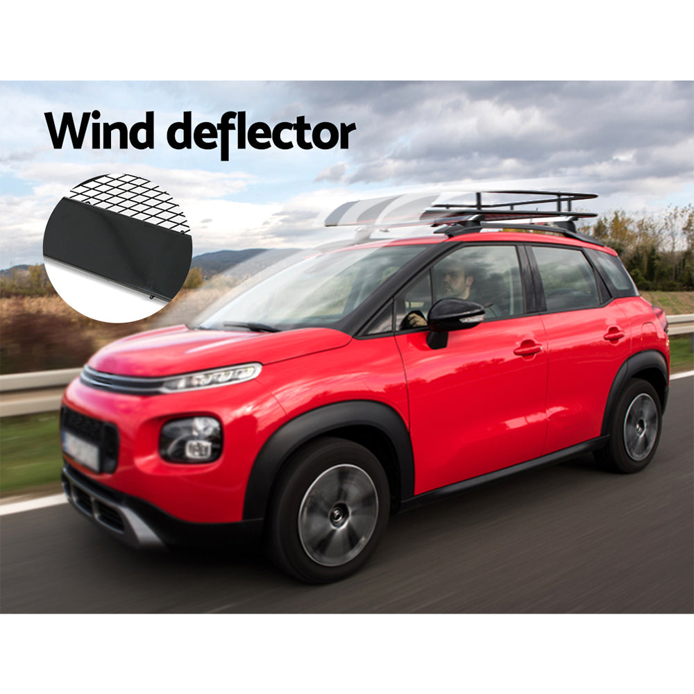 Giantz Universal Car Roof Rack Basket Luggage Vehicle Cargo Carrier 123cm Black-Auto Accessories &gt; Auto Accessories Others &gt; Cross Bar-PEROZ Accessories