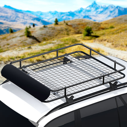 Giantz Universal Car Roof Rack Basket Luggage Vehicle Cargo Carrier 123cm Black-Auto Accessories &gt; Auto Accessories Others &gt; Cross Bar-PEROZ Accessories