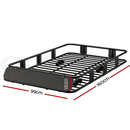 Giantz Universal Car Roof Rack Basket Luggage Vehicle Cargo Carrier 160cm Black-Auto Accessories &gt; Auto Accessories Others &gt; Cross Bar-PEROZ Accessories