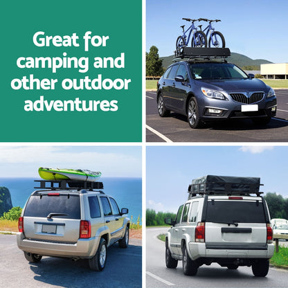 Giantz Universal Car Roof Rack Basket Luggage Vehicle Cargo Carrier 160cm Black-Auto Accessories &gt; Auto Accessories Others &gt; Cross Bar-PEROZ Accessories