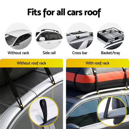 Giantz Roof Top Cargo Bag Waterproof Car Luggage Carrier 15 Cubic Ft Universal-Auto Accessories > Auto Accessories Others > Cross Bar-PEROZ Accessories