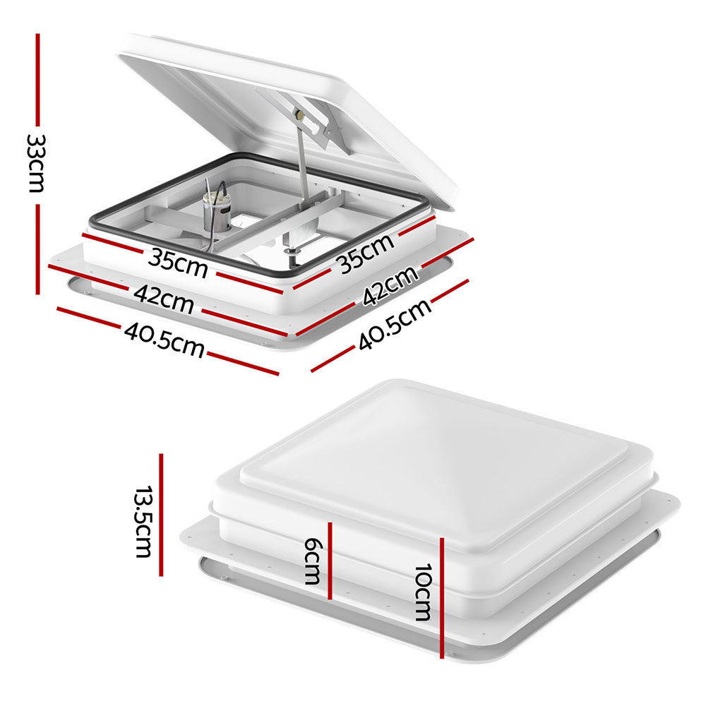 Weisshorn Caravan Roof Vent Fan Air Exhaust Hatch 12V RV Motorhome Camper White-Outdoor Recreation &gt; Camping &gt; Caravan Accessories-PEROZ Accessories
