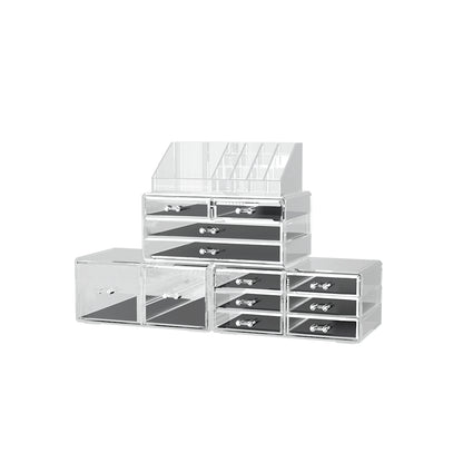 Embellir Makeup Case Acrylic Cosmetic Organizer Storage Box Jewellery Holder-Health &amp; Beauty &gt; Makeup Mirrors-PEROZ Accessories