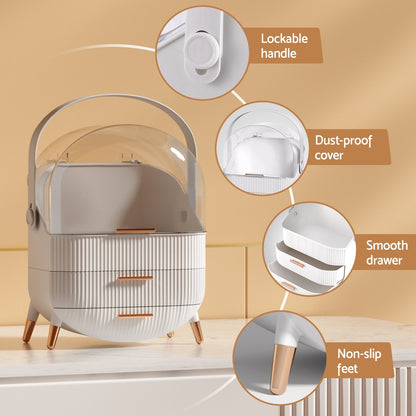 Embellir Makeup Case Portable Cosmetic Organizer Storage Box Jewellery Holder-Health &amp; Beauty &gt; Makeup Mirrors-PEROZ Accessories