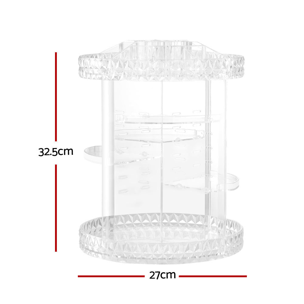 Embellir Makeup Case Acrylic Rotating Cosmetic Organizer Storage Display Holder-Health &amp; Beauty &gt; Cosmetic Storage &gt; Makeup Organisation &amp; Storage-PEROZ Accessories
