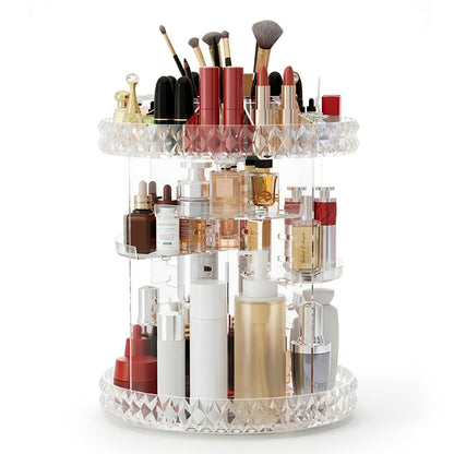 Embellir Makeup Case Acrylic Rotating Cosmetic Organizer Storage Display Holder-Health &amp; Beauty > Cosmetic Storage > Makeup Organisation &amp; Storage-PEROZ Accessories