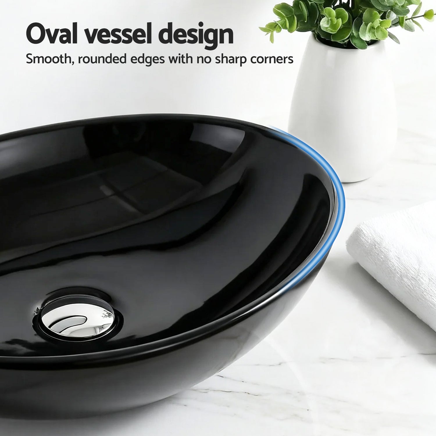 Cefito Bathroom Basin Ceramic Vanity Sink Hand Wash Bowl 41x34cm-Furniture > Bathroom > Sinks-PEROZ Accessories