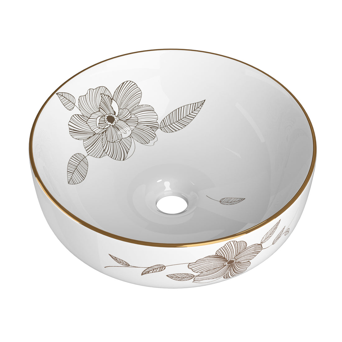 Cefito Bathroom Basin Ceramic Vanity Sink Hand Wash Bowl with Pattern 41x41cm-Furniture &gt; Bathroom &gt; Sinks-PEROZ Accessories