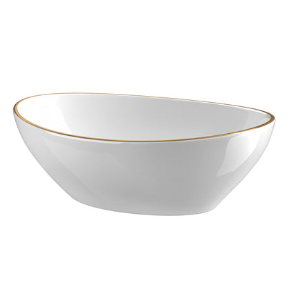 Cefito Bathroom Basin Ceramic Vanity Sink Hand Wash Bowl Gold Line 41x34cm-Furniture &gt; Bathroom &gt; Sinks-PEROZ Accessories