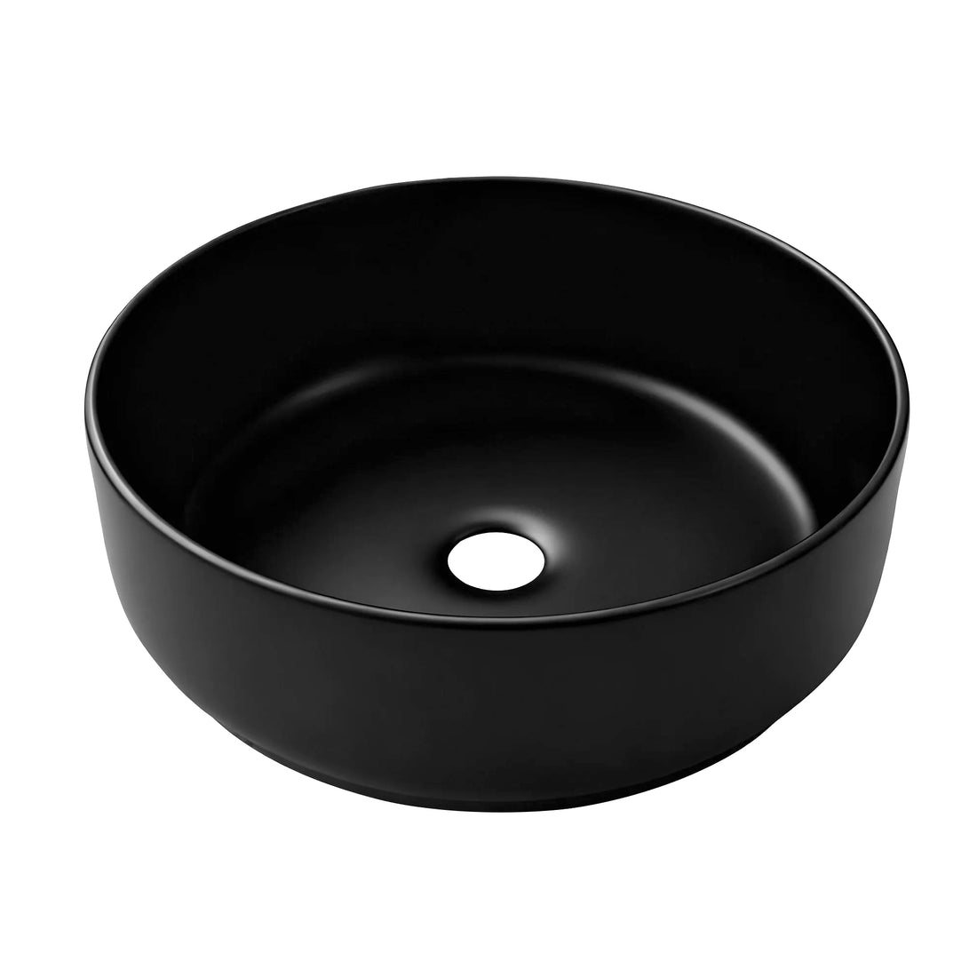 Cefito Bathroom Basin Ceramic Vanity Sink Vessel Bowl Wash Matte Black Round Countertop-Furniture > Bathroom > Sinks-PEROZ Accessories