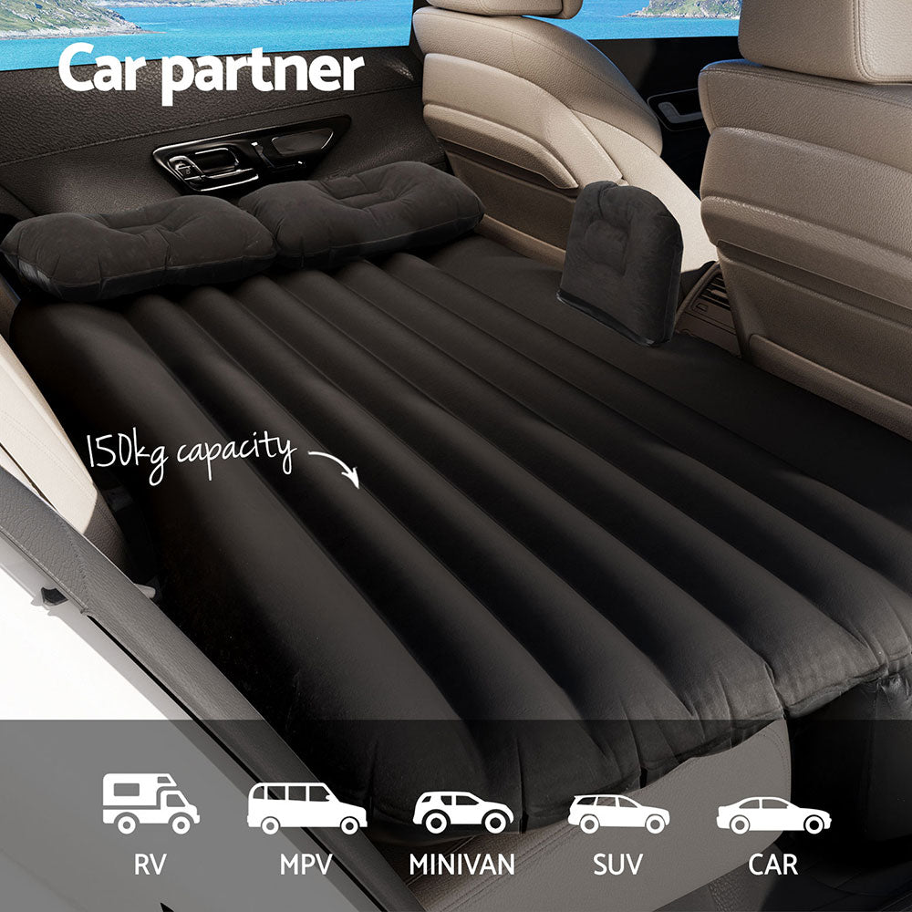 Weisshorn Car Mattress 134x78 Inflatable SUV Back Seat Camping Bed Black-Mattress-PEROZ Accessories
