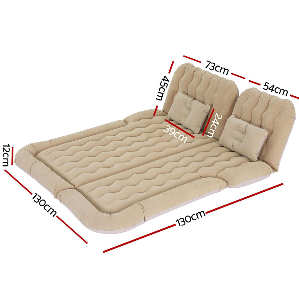 Weisshorn Car Mattress 175x130 Inflatable SUV Back Seat Camping Bed Beige-Mattress-PEROZ Accessories