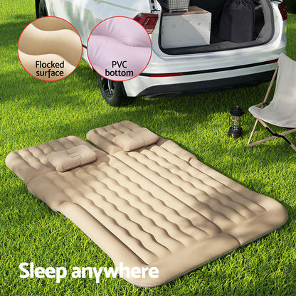 Weisshorn Car Mattress 175x130 Inflatable SUV Back Seat Camping Bed Beige-Mattress-PEROZ Accessories